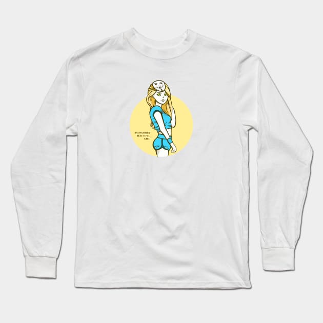 Anonymous Beautiful Girl Long Sleeve T-Shirt by Johnitees